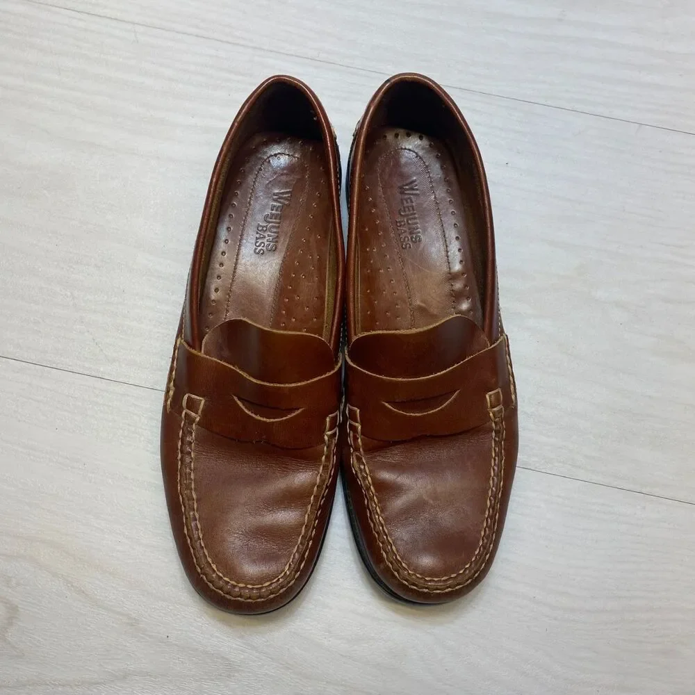 G.H.‎ Bass Weejuns Clarad Penny Loafers Men's Size 8M Brown Leather Dress Shoes